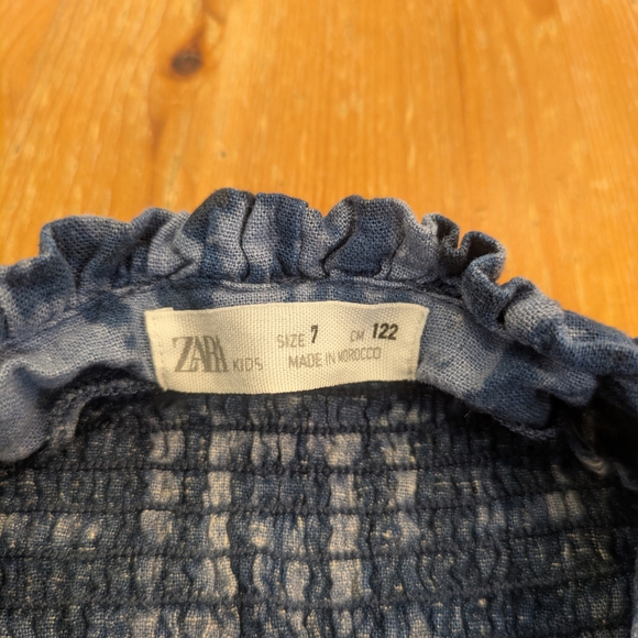 Zara Navy Blue Kids Dress with Button Detail - Picture 6 of 7